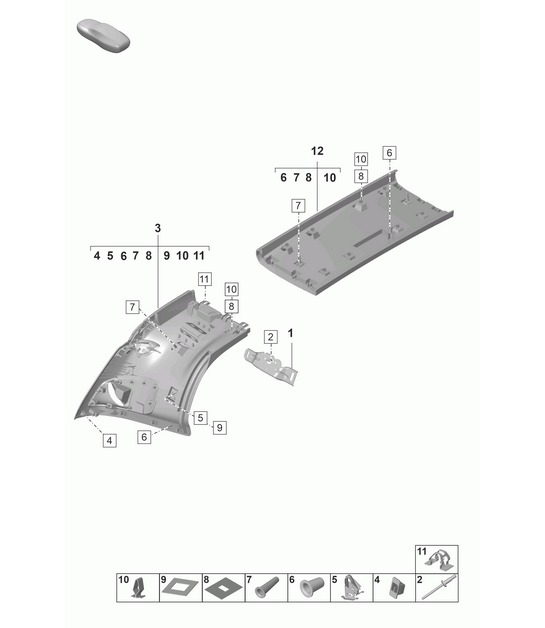 Trim / B-pillar - INNER, TARGA - 992.1 Carrera 2019 - 2024