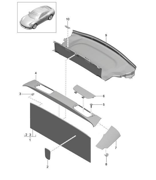Trims - REAR, Cabrio (PR:K8K) - 992.1 Carrera 2019 - 2024
