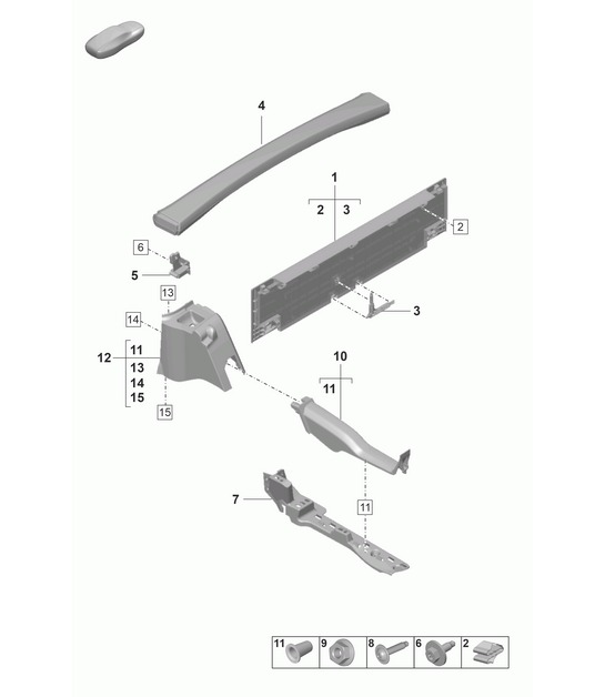 Trims - REAR, Targa (PR:K5T) -  992.1 Carrera 2019 - 2024
