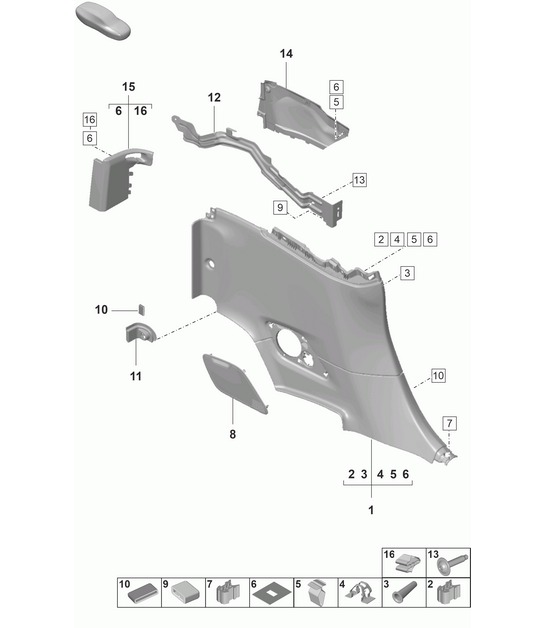 Side panel trim - rear, inner
 - Targa 992.1 Carrera 2019 - 2024