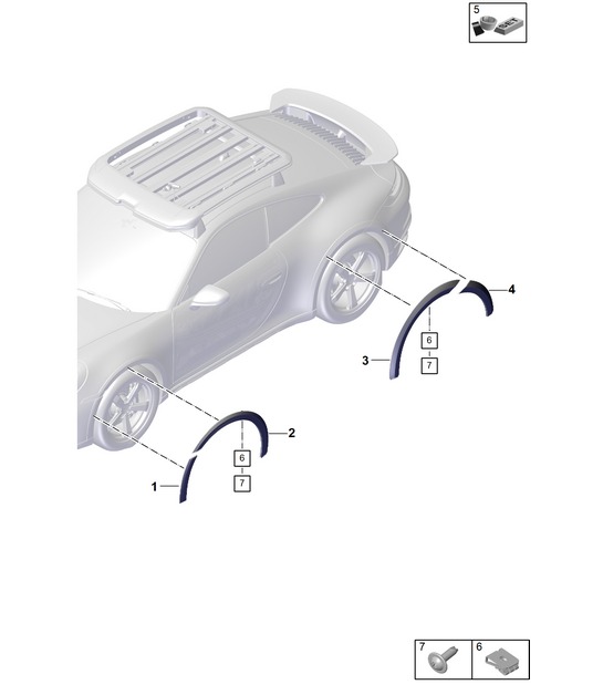 Wheel arch cover - 911 DAKAR (PR:E7S) -  992.1 Carrera 2019 - 2024