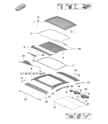 Glass sunroof  (PR:3FE)  992.1 Carrera 2019 - 2024
