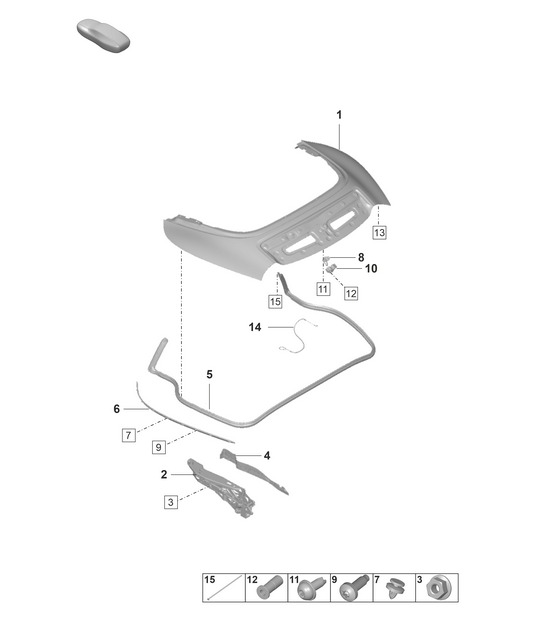 Convertible top stowage box / Cover - TARGA (PR:K5T)  - 992.1 Carrera 2019 - 2024