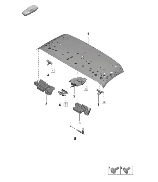 Diagram 811-100 Porsche Cayenne 9PA (955) 2003-2006 Body