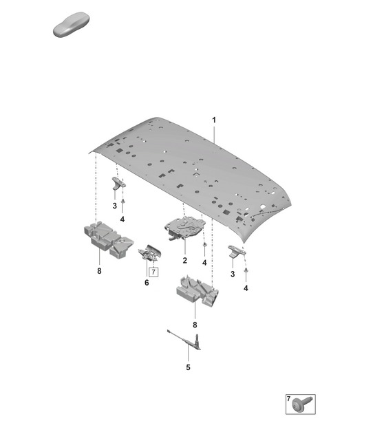 Top frame / Roof frame / Roof cover - FRONT - Targa -  992.1 Carrera 2019 - 2024