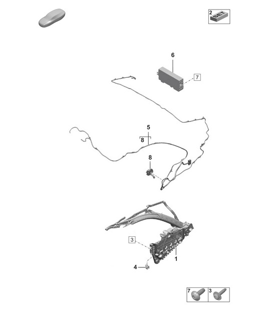 Top frame / Individual parts and Electrical parts - SIDE - Cabrio - 992.1 Carrera 2019 - 2024