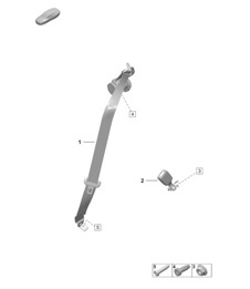 Three-point safety belt / Belt latch - REAR - 992.1 Carrera 2019 - 2024