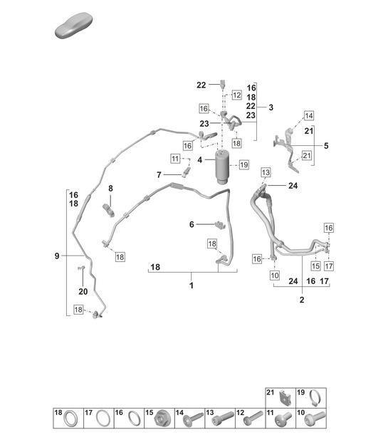 Diagram 814-700 Porsche 997 (911) MK2 2009-2012 Body