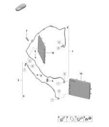 Air conditioning /  Refrigerant line / Wheel housing - FRONT -  992.1 Carrera 2019 - 2024
