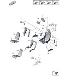 Bucket seat / Seat frame / Seat cover / Foam part - PR:Q1K Racing shell seats in front -  992.1 Carrera 2019 - 2024