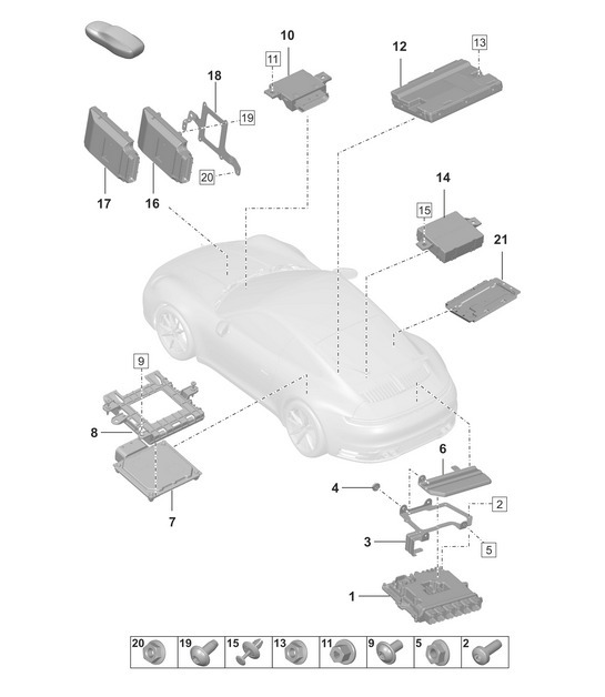 Diagram 901-030 Porsche Cayman 718C (982C) 2017>> Electrical equipment