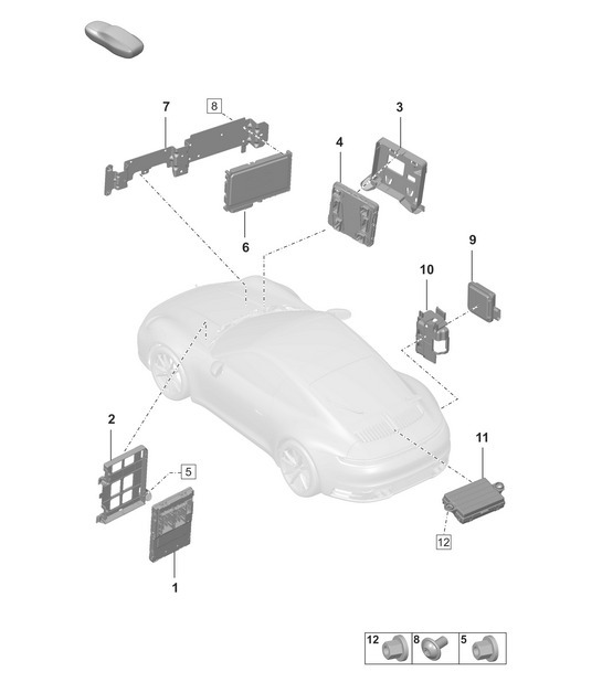 Diagram 901-040 Porsche 997 (911) MK1 2005-2008 Electrical equipment