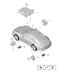 Control unit for airbag / Crash sensor for airbag 992.1 Carrera 2019 - 2024