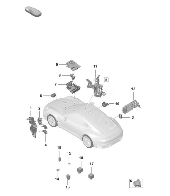 Diagram 902-000 Porsche Macan (95B) MK1 (2014-2018) Electrical equipment