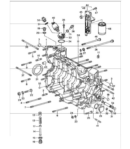 Diagram 101-10 Porsche Boxster S 986 3.2L 1999-02 引擎