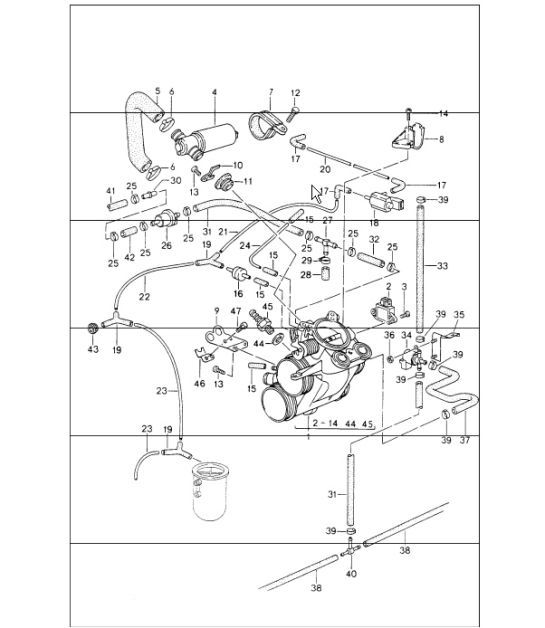Diagram 107-15 Porsche Macan (95B) MK1 (2014-2018) Engine