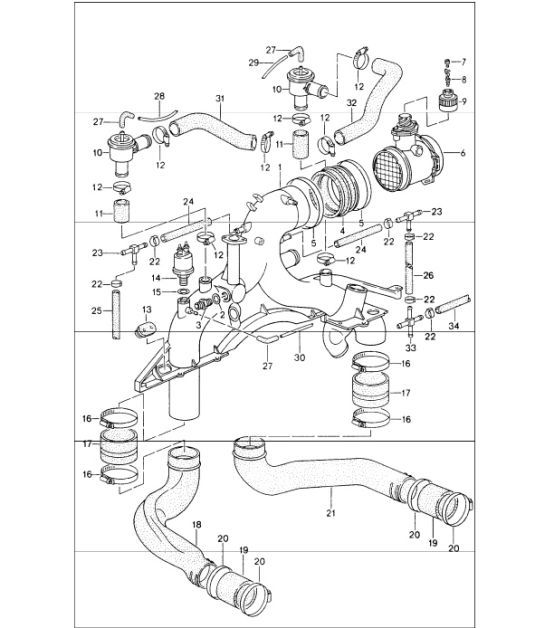 Diagram 107-20 Porsche 997 (911) MK1 2005-2008 Engine
