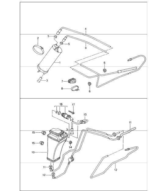 Diagram 201-20 Porsche 992 (911) MK1 2019-2024 Fuel System, Exhaust System