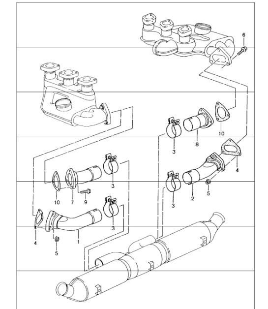 exhaust system repair kits 993 CARRERA 1994-98