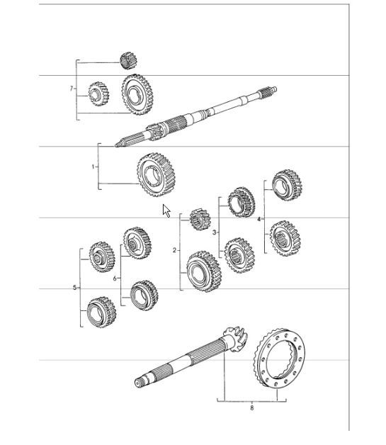 Diagram 303-01 Porsche 924 2.0L 1980-85 Transmission