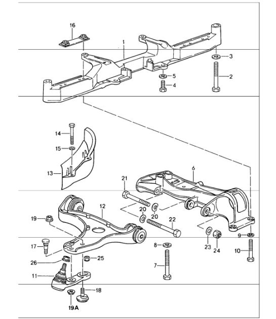 cross member wishbone 993 1994-98