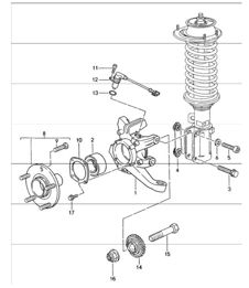 wheel carrier and wheel hub 993 1994-98