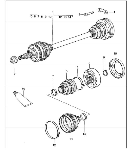 drive shaft 993 M339 (All-wheel drive) 1994-98
