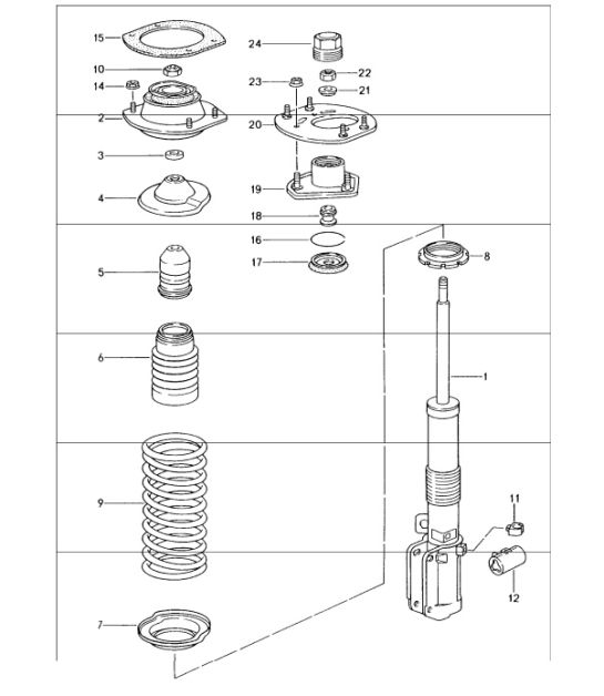 suspension shock and absorber strut 993 1994-98