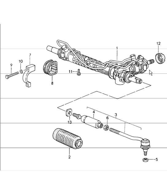 Diagram 403-00 Porsche 911 & 912 (1965-1989) Front Axle, Steering 