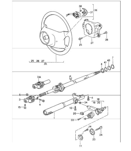 Diagram 403-05 Porsche Cayman 987C / 981C (2005-2016) Front Axle, Steering 