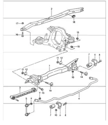 rear axle carrier stabiliser 993 1994-98
