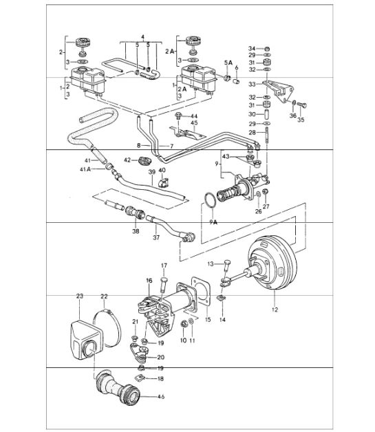 brake fluid reservoir and  brake master cylinder 993 1994-98
