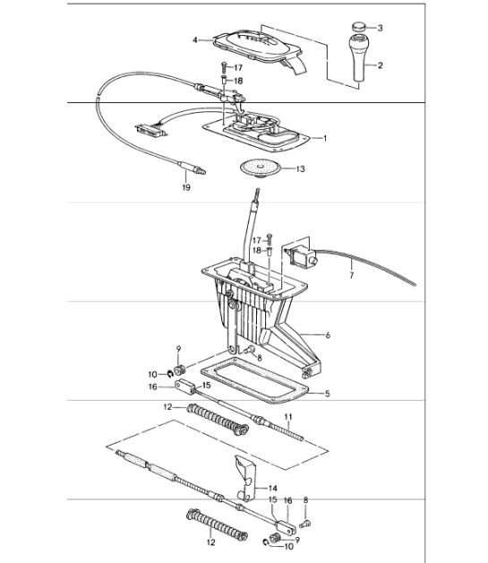 selector lever Tirptronic transmission  (M249) 993 1994-98