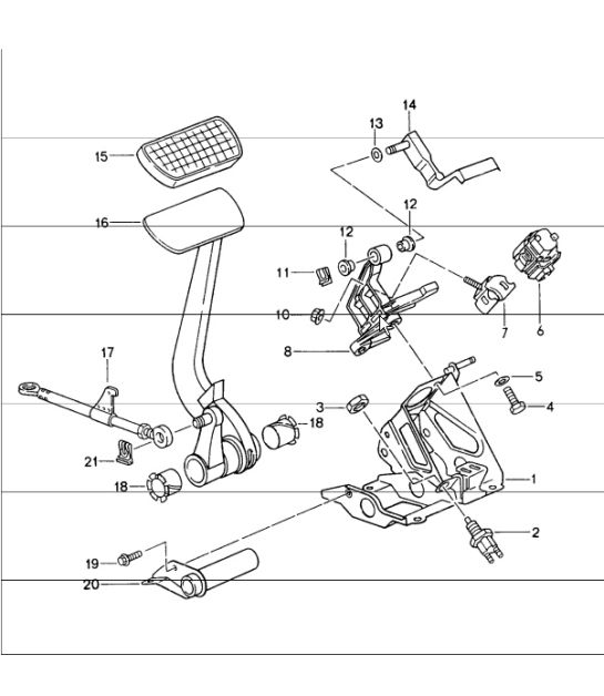 pedals tiptronic transmission (M249) 993 1994-98
