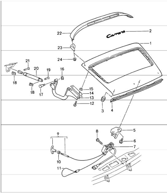 lid rear 993 1994-98