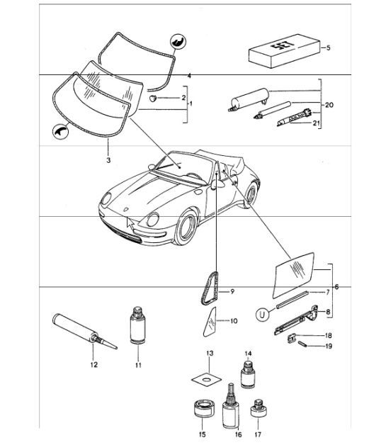 Diagram 805-05 Porsche Boxster 986/987/981 (1997-2016) Carrosserie