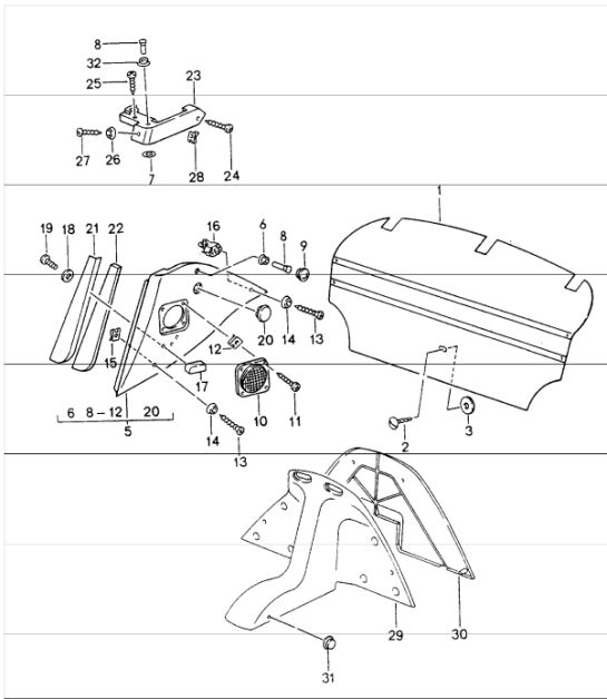 interior equipment rear 993 CABRIO 1994-98
