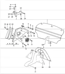 interior equipment rear 993 CABRIO 1994-98