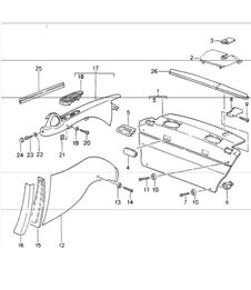 interior equipment rear 993 TARGA 1996 Onwards