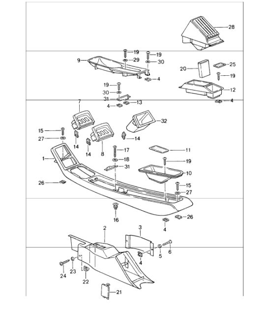 centre console 993 1994-98