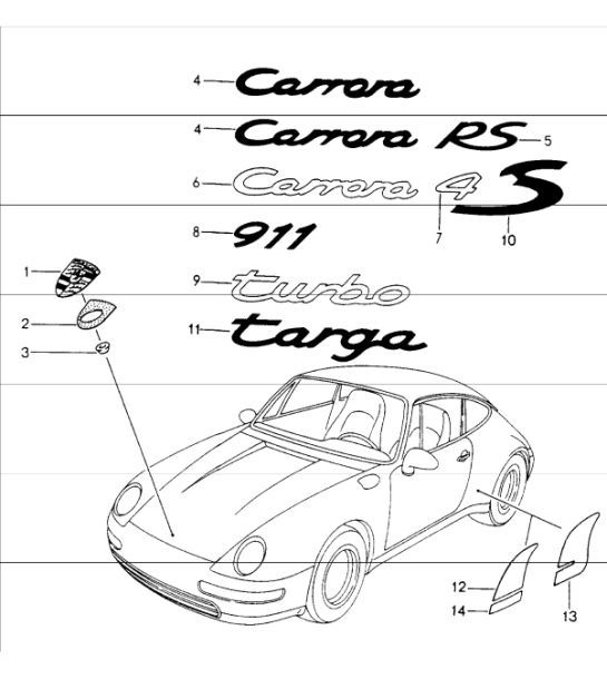 Diagram 810-00 Porsche 997 (911) MK1 2005-2008 Body