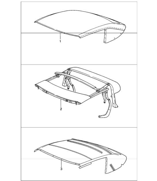 convertible top, covering convertible, top frame roofliner 993 1994-98