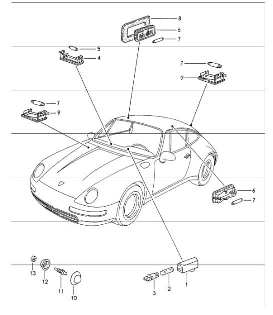 Diagram 903-04 Porsche Boxster 986 2.7L 1999-02 Electrical equipment