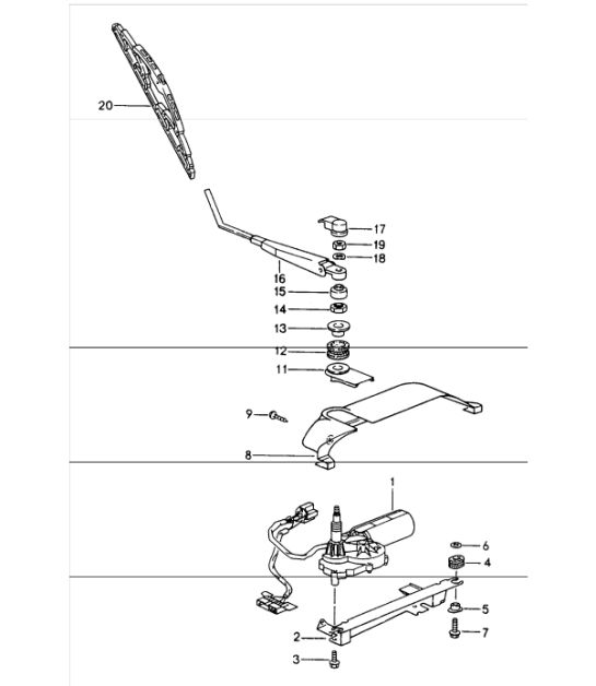 rear window wiper 993 TARGA 1994-98