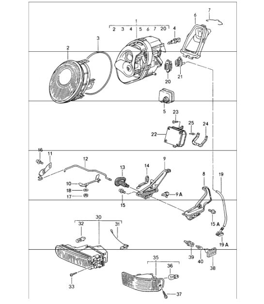 headlamp fog headlamp direction, indicator light direction, indicator light 993 1994-98