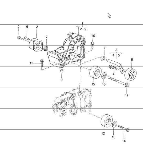 belt tensioner and belt drive for 996 CARRERA 2/4/4S  1998-05