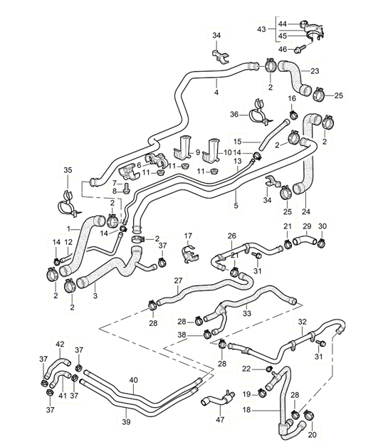 Diagram 105-05 Porsche 996 (911) (1997-2005) Motor