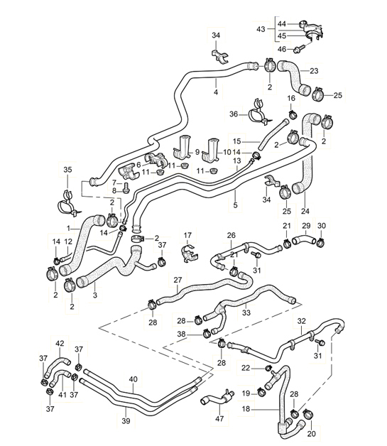 water cooling - 1 - for 996 CARRERA 2/4/4S M96.01/02/03/04 1998-05