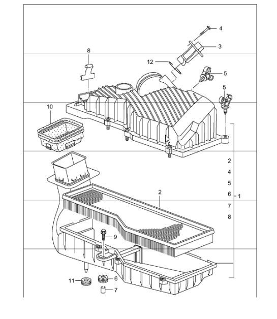 air cleaner 996 CARRERA 2/4/4S M96.01/02/03/04 1998-05