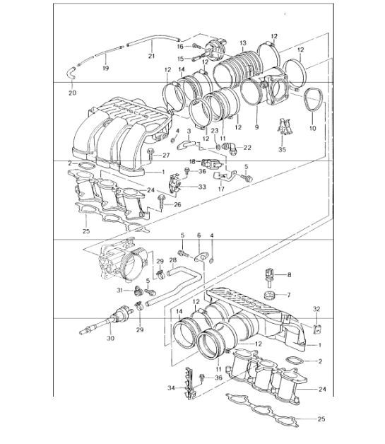 intake distributor 996 CARRERA 2/4/4S M96.01/02/03/04  1998-05